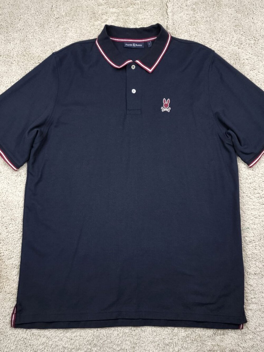 Psycho Bunny Polo Shirt XXXL 3XL Skull Logo Short Sleeve Golf Size 9 Navy Blue
